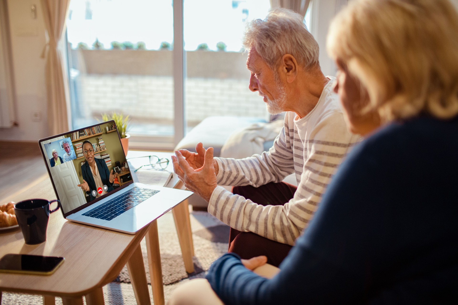 Patients talking to their doctor via telehealth